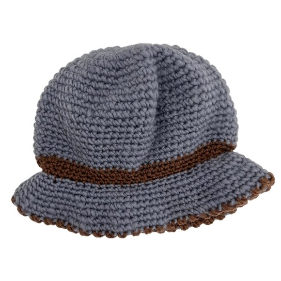 Vintage Inspired Cloche Crochet Knit Faux Fur Flower Beanie Bucket Hat - Picture 3 of 15